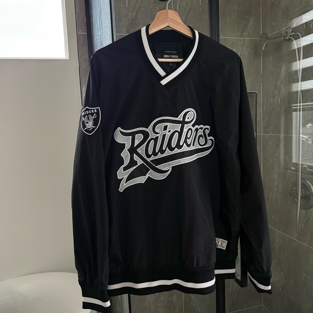 Unisex Las Vegas Raiders Born x Raised Black Baseball Fashion Jersey NFL